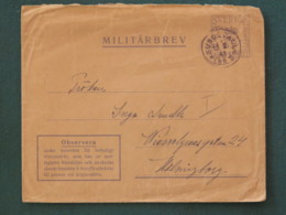 Sweden 1941 Military Army Cover Perhaps Sent From Germany - Military