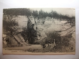 Carte Postale Environs D'Auxerre (89) Courson  - Une Carriere ( Petit Format Oblitérée 1905 Timbre 5 Centimes ) - Courson-les-Carrières