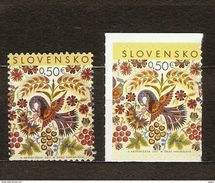 Slovaquie 2017 PAQUES Les 2 Timbres Dentelé Et Non Dentelé Auto Adhésif Peinture Tradfitionnelle De VAJNORY - Nuovi