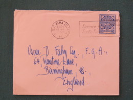 Ireland 1957 Cover To England - Cross - Radio Slogan - Brieven En Documenten