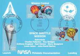 1985 USA Space Shuttle  Challenger STS-51F Postal Card - Nordamerika