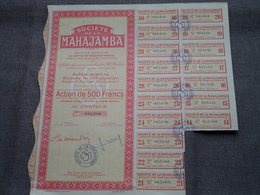 MAHAJAMBA Majunga Madagascar / Nr. 083.600 Et 601 : Action De 500 Francs Au Porteur > 1949 ( Voir Photo ) 2 Exempl.! - M - O