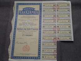 MAHAJAMBA Majunga Madagascar / Nr. 081.585 : Action De 500 Francs Au Porteur > 1928/32/35 ( Voir Photo ) ! - M - O