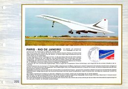 RRR " CONCORDE / PARIS - RIO DE JANEIRO " Sur Feuillet CEF De 1976 SANS INDICATION Parf état. FDC à Saisir !!! - Concorde