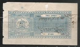 Bundi State 2 Anna Court Fee Type 12, Inde Indien India Fiscaux Fiscal Revenue - Bundi