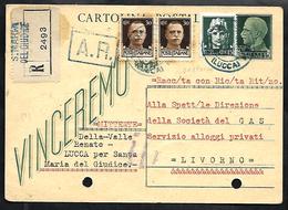 W346  - INTERO POSTALE 15 C. VINCEREMO USATO NEL 1943 - Ganzsachen