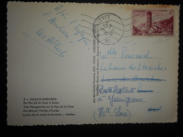 Andorre Français Carte D Andorre La Vielle 1955 Pour Yssuigeaux - Lettres & Documents