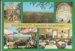 80943- HALBERSTADT- SPIEGELSBERGE HUNTING LODGE, TERRACE, DINING ROOM, TOWN PANORAMA - Halberstadt