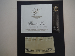 Vin De Pays De Franche Comté Côteaux De Champlitte Pinot Noir 2010 - Grand Vignoble Chanitois à Champlitte - Andere & Zonder Classificatie