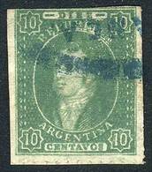 ARGENTINA: GJ.23, With Blue Cancel Of SAN JUAN, VF Quality! - Usados