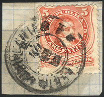 ARGENTINA: GJ.38, On Fragment, Cancelled "ESTAFETA AMBULANTE 1 - F.C.S.", VF, Rare!" - Autres & Non Classés