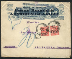 BRAZIL: Cover With Handsome Advertising Corner Card Posted To Germany On 5/NO/1924, Franked With 400Rs. And DUE Marks, V - Autres & Non Classés