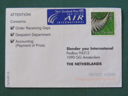 New Zealand 2001 Cover To Holland - Fern - Brieven En Documenten