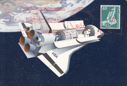 1981 German NASA And ESA   Space Shuttle Columbia STS-1  Commemorative Post Card - America Del Nord