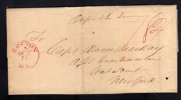 STATI UNITI UNITED STATES 15 OCTOBER 1835 LETTER FROM BOSTON TO NY PREFILATELICA PIEGO LETTERA - …-1845 Voorfilatelie