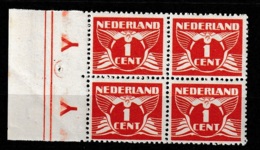 1934 Vliegende Duif Veldeel  Met Y,Y Rasterdiepdruk  NVPH 170Bb (4x) Postfris/MNH/** - Unused Stamps