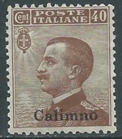 1912 EGEO CALINO EFFIGIE 40 CENT MNH ** - RA26-2 - Ägäis (Calino)