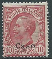 1912 EGEO CASO EFFIGIE 10 CENT MNH ** - RA26-2 - Ägäis (Caso)