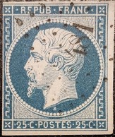 FRANCE Y&T N°10 Louis-Napoléon 25c Bleu. Oblitéré Losange PC.n°481 Bourges - 1852 Louis-Napoleon