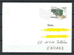 DENMARK Dänemark 2013 Cover To Estonia Europa CEPT Michel 1738 Postal Vehicle As Single - Brieven En Documenten