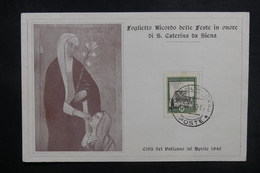 VATICAN - Carte Souvenir En 1940 - L 38373 - Covers & Documents