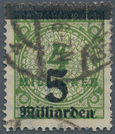 Deutsches Reich - Inflation: 1923, 5 Mrd. M. Auf 4 Mio. Mark, SPEKTAKULÄRE ABART: STARK SENKRECHT VE - Briefe U. Dokumente