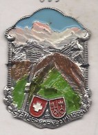 STANSERHORN BAHN 1900  ECUSSON PLAQUE METAL EMAILLEE CANNE RANDONNEE BLASON WAPPEN SCHWEIZ SUISSE SWIZZERLAND - Travel Posters