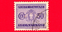 ITALIA - Usato - 1945 - Segnatasse - Stemma Senza Fasci, Senza Filigrana -  50 C. - Postage Due