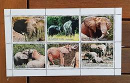 RUSSIE- Ex URSS, Elephants, Elephant. Feuillet 6 Valeurs émis En 1999. MNH, Neuf Sans Charniere  (B) - Olifanten
