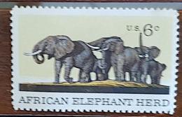 ETATS UNIS, Elephants, Elephant.  Yvert N° 891 Neuf Avec Adherence - Olifanten