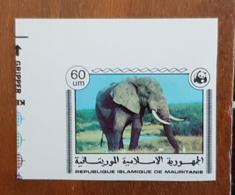 MAURITANIE, Elephants, Elephant. WWF, Yvert N°390 NON DENTELE. Neuf Sans Charniere. MNH - Eléphants