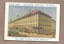 CPSM ITALIE - TORINO - GRAND HOTEL " SITEA " - Via Carlo Alberto , 23 - TB PLAN DESSIN  ILLUSTRATION Etablissement - Bars, Hotels & Restaurants
