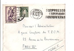 IRLANDE EIRE AFFRANCHISSEMENT COMPOSE SUR LETTRE POUR LA FRANCE 1956 - Brieven En Documenten