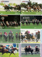 8 Télécarte Japonaise.  Animaux.  Cheval.   Courses De Chevaux. - Horses