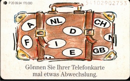 ! Telefonkarte, Telecarte, Phonecard, 1994, P20, Auflage 170000, Koffer, Germany - P & PD-Series : Guichet - D. Telekom