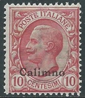 1912 EGEO CALINO EFFIGIE 10 CENT MNH ** - RA32-5 - Ägäis (Calino)