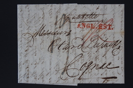 Great Brittain, Letter 1832 London -> Cognac France ANGL.EST. In Red - ...-1840 Vorläufer