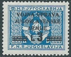 1947 OCCUPAZIONE JUGOSLAVA LITORALE SLOVENO 3 LIRE MNH ** - RA31-2 - Yugoslavian Occ.: Slovenian Shore