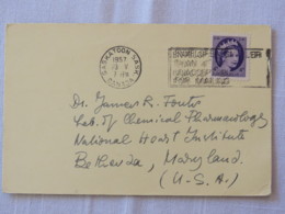 Canada 1957 Postcard Saskatoon To USA - Queen - Covers & Documents