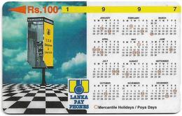 Sri Lanka - Lanka Pay Phones (GPT) - Calendar 1997 - 31SRLB - 100Rs, Used - Sri Lanka (Ceylon)