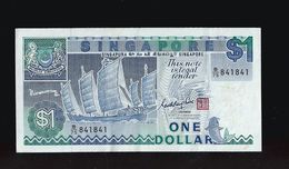 Singapore $1 Ship Series Banknote Money Repeater Lucky Number B/75 841841 (#94) - Singapour