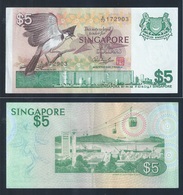 SINGAPORE $5 BIRD SERIES PAPER MONEY BANKNOTE A/72-172903 "A" Prefix ! AU (#126) - Singapour