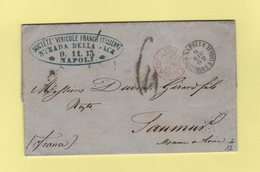 Napoli Succursale A Chiaja - 1862 - Destination Saumur France - Entree Italie Ambulant M. Cenis A - Societe Vinicole - Non Classés