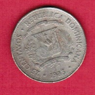 DOMINICAN REPUBLIC   25 CENTAVOS 1983 (KM # 61) #5365 - Dominikanische Rep.