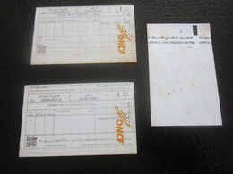 Essaouira/Marrachech Maroc Titre Transport-Tickets Simples Office National Chemins De Fer- BILLET TICKET ENTRÉE 2012 - Wereld