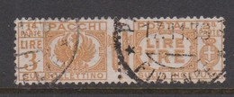 Italy PP 32 1927-32 King Victor Emanuel ,parcel Post, Lire 3 Yellow,Used - Pacchi Postali