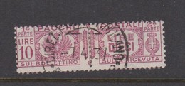 Italy PP 34 1927-32 King Victor Emanuel ,parcel Post, Lire 10 Rose Lilac,Used - Pacchi Postali