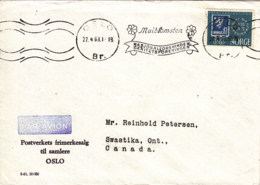 Norway 1963 Cover To Canada Oslo 27 4 63 Single Franking Slogan Cancel - Lettres & Documents