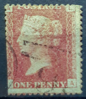 GREAT BRITAIN - Canceled Penny Red - Plate 127 - Sc# 33, SG# 43 - Queen Victoria 1p - Used Stamps