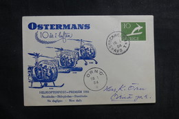 SUÈDE - Enveloppe Par 1er Vol Par Hélicoptère Stockholm - Skärgarden - Stockholm En 1954 - L 39830 - Storia Postale